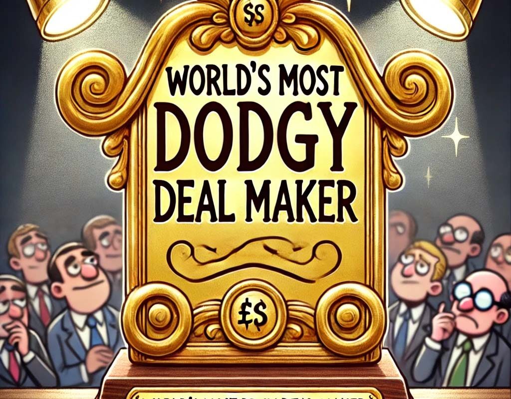 “DODGY SCAMMER OF THE CENTURY – Donald J. Trump”