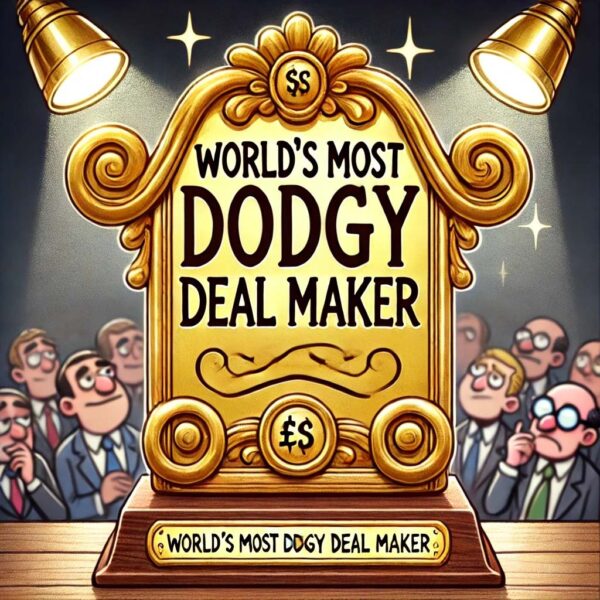 “DODGY SCAMMER OF THE CENTURY – Donald J. Trump”