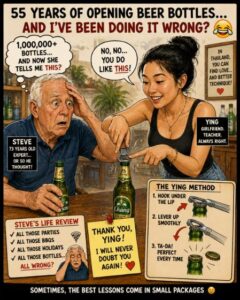 Receives Bottle-Opening Masterclass