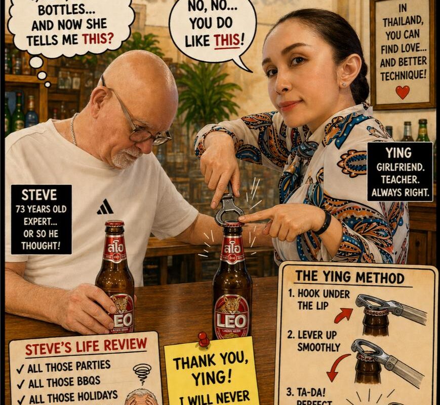 Receives Bottle-Opening Masterclass