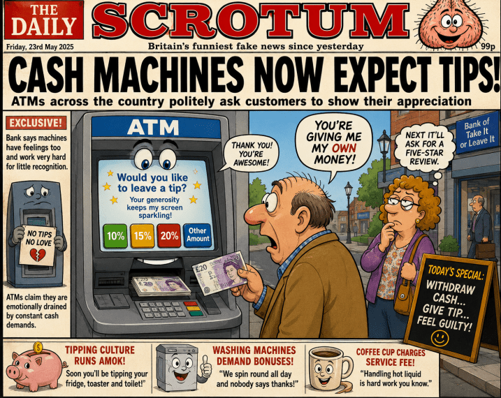 leave a gratuity for your ATM today?