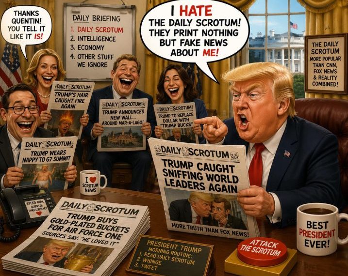 Trump Reads Daily Scrotum