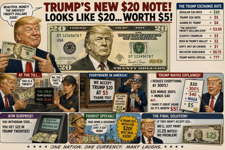 Trump Exchange Rate: $20 on the note, $5 at the till