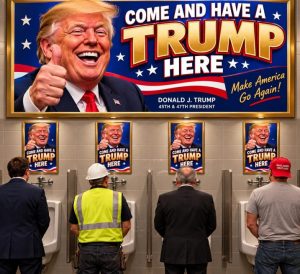 TRUMP TO PUT HIS NAME ON EVERY URINAL IN AMERICA